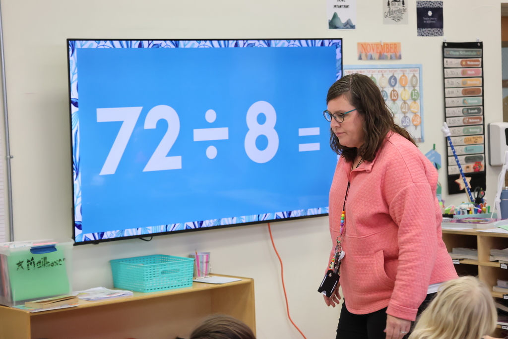 Mrs. Peterson started her math class with an intense competition between her and Ms. Brownell's students to see who could complete 2-digit division problems the fastest. As you can see, they were fully engaged! #celebrate379