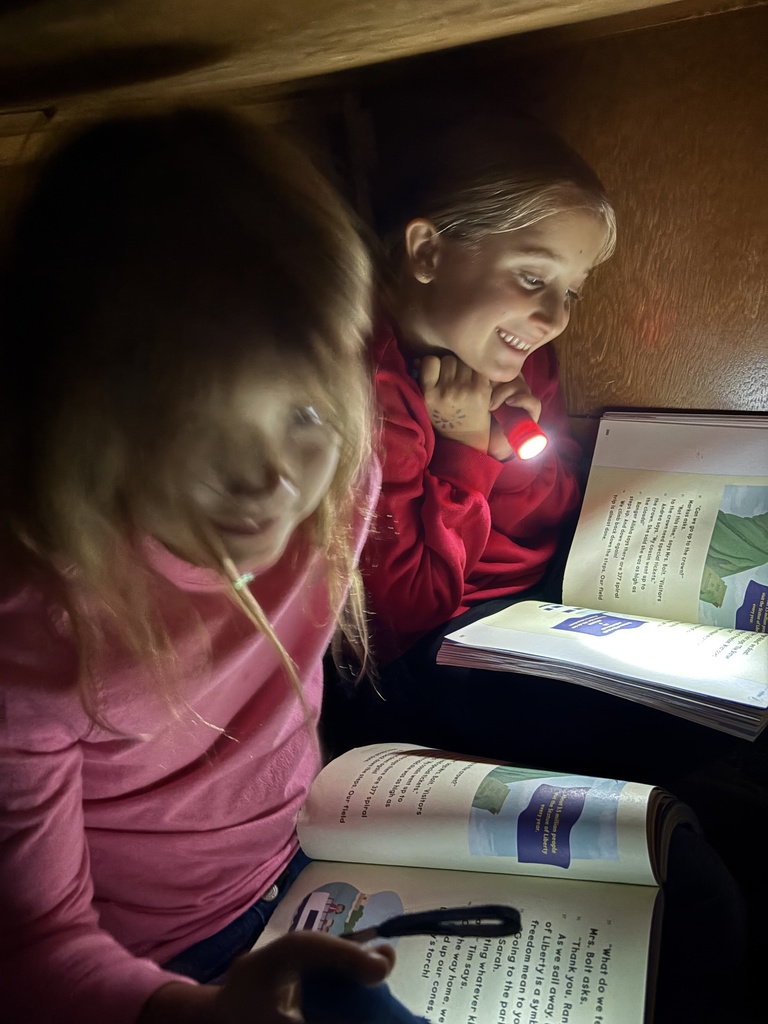 Mrs. Edwards keeps reading fun in her classroom with "Flashlight Reading", where her students shut off the lights and have "secret" reading time with a friend. Earlier this week, they were discovering why the Statue of Liberty is green from their HMH literature book. One of the main goals at Lincoln is for kids to develop a LOVE of reading, and this is just one way the teachers do it! #celebrate379