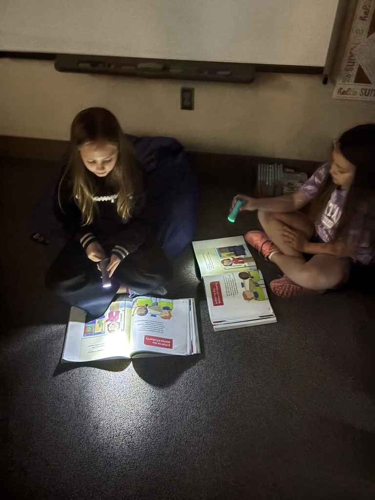 Mrs. Edwards keeps reading fun in her classroom with "Flashlight Reading", where her students shut off the lights and have "secret" reading time with a friend. Earlier this week, they were discovering why the Statue of Liberty is green from their HMH literature book. One of the main goals at Lincoln is for kids to develop a LOVE of reading, and this is just one way the teachers do it! #celebrate379