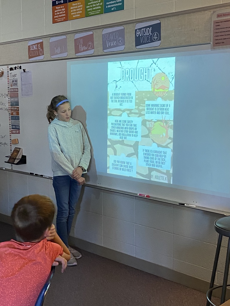 To wrap up their natural disasters unit and ELA, Ms. Bott's 5th graders researched a natural disaster of their choice and created their own infographics using Canva. Their infographics explained how disasters form, the warning signs and precautions that can be taken, and how communities rebuild afterward. #celebrate379