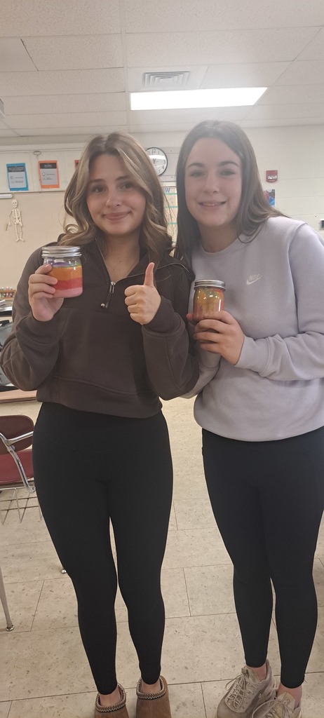 🌎 Digging Into Earth’s Layers!   Mrs. Trembath’s freshman class has been hard at work exploring what our planet is made of — one layer at a time.  Using different colors of sand, students created scaled core samples to represent the thickness of Earth’s layers. It took some serious math skills to get those proportions just right!  Did you know that the mantle is the largest layer, making up a whopping 84% of Earth’s total volume? They do! #celebrate379