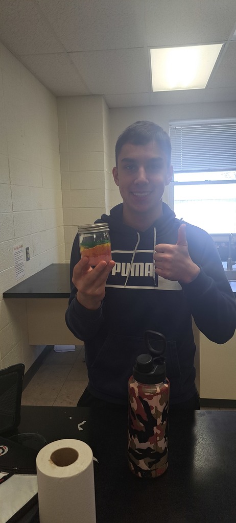 🌎 Digging Into Earth’s Layers!   Mrs. Trembath’s freshman class has been hard at work exploring what our planet is made of — one layer at a time.  Using different colors of sand, students created scaled core samples to represent the thickness of Earth’s layers. It took some serious math skills to get those proportions just right!  Did you know that the mantle is the largest layer, making up a whopping 84% of Earth’s total volume? They do! #celebrate379