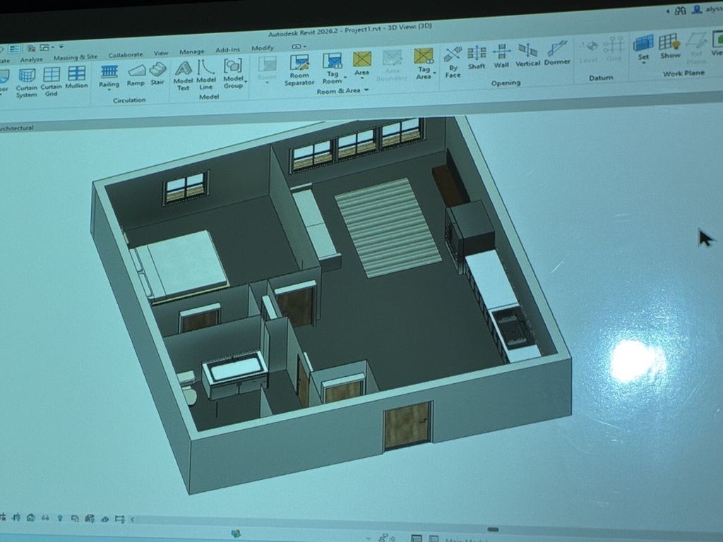 Senior Carter Beswick used the computer program Revit to create a 3D model of his apartment for next year after graduation. He used the plans provided by the complex to create the floor plan and then added furnishings. Pretty cool to see real-world applications at work! #celebrate379
