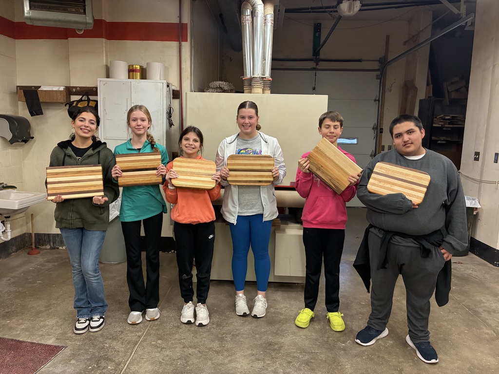 Mrs. Schooley is continuing retired Industrial Arts teacher Mr. Conner’s tradition of making cutting boards. Students use maple, cherry, ash, walnut, and oak to create them! #celebrate379