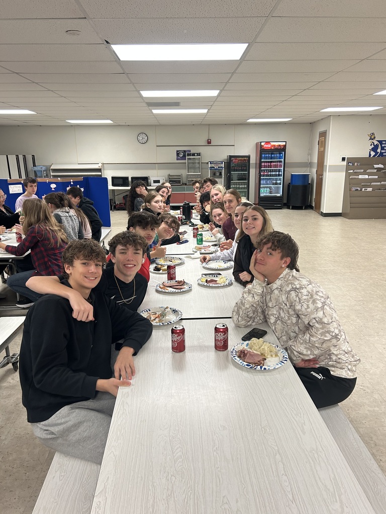 The Wakefield Youth Leaders in Kansas (YlinK) chapter hosted Friendsgiving last week!  35 high schoolers attended, sharing a turkey dinner, and a game of H Ball afterwards. Mr. Yenni sponsors the club, which is funded through the Clay Counts Coalition. #celebrate379