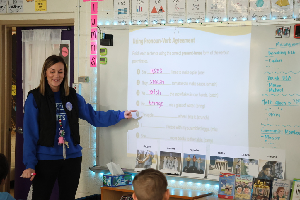 It was Pronoun-Verb Agreement time in Mrs. Ehlers' class this week! Doesn't sound like fun to you? Well, as always, she made it fun for her students! #celebrate379