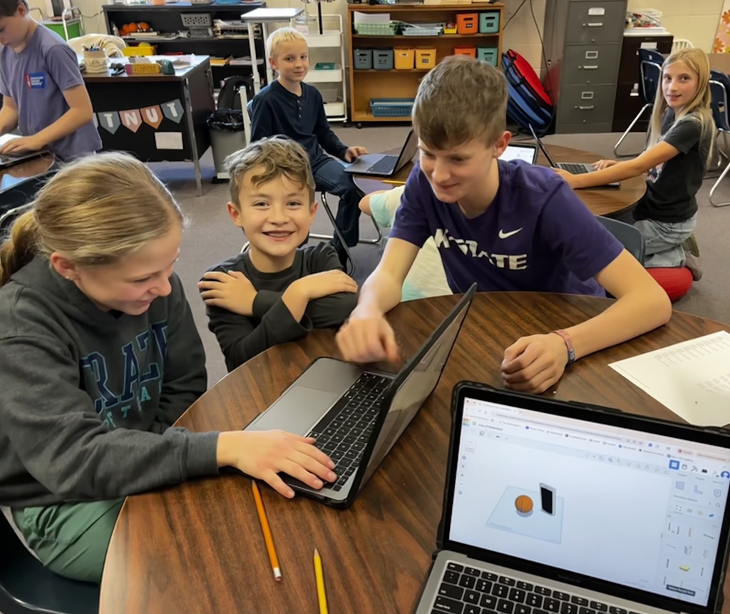 Mr. Walsh's Tech Time students took time during the first semester to collaborate with Garfield 5th graders on how to use a CAD program to print objects using a 3D printer. The 7th graders instructed and demonstrated and then guided the 5th graders to create something realistic to 3D print. It's always exciting to see peer mentorship! #celebrate379