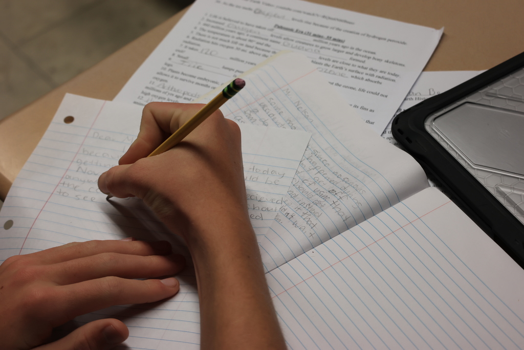 Ms. McFadden's English 9 students are working on their "Make a Change" persuasive writing project, where they research something in Clay Center that they feel needs to be changed. Then, they write a letter to the people involved to see about making that change happen. #celebrate379