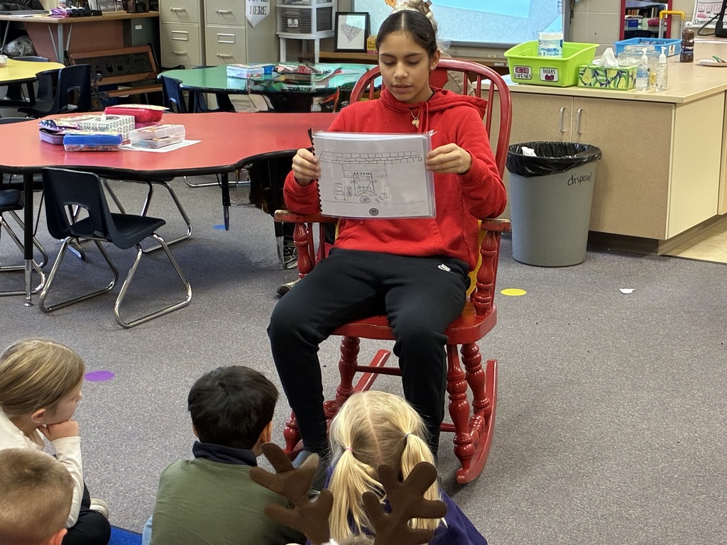 CCCMS 8th graders, Yazlin and Jeanese, participated in a creative writing study lab first quarter. Yesterday, they shared their final products with Mrs. Shannon’s kindergarten students. These two read their stories, then they gave each of Mrs. Shannon’s kindergarteners their own autographed copy!   Jeanese first had the idea for The Tiger with the Magic Tail when she was four. This story has been a passion project for a decade, and her colorful designs made the story come to life.   Yazlin was inspired to write Junkyard Treasure because of her little brother, one of Mrs. Shannon’s current kindergarten students. He loves trucks and projects, and his excitement at hearing the story for the first time today was contagious!   Great work, Jeanese and Yazlin! #celebrate379