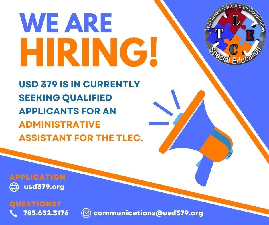 We are looking for an TLEC Special Education administrative assistant! This position is housed at the SAC district office. - 40 hours a week / 12 month contract - Full benefits - Secretarial background is preferred but not required #celebrate379