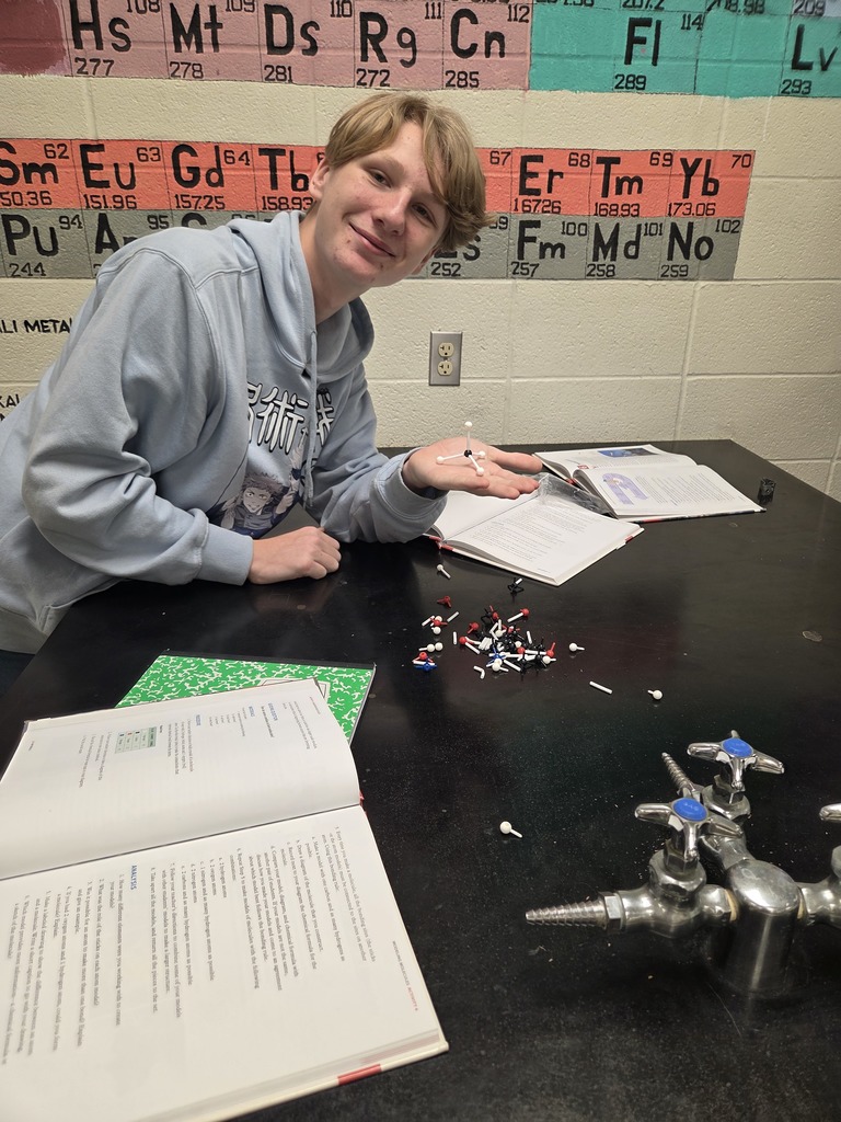 Mrs. Trembath's 8th grade science class opened the new year learning about the atomic composition of simple molecules and compounds. They learned that some atoms cannot be trusted. Ask them why! #celebrate379