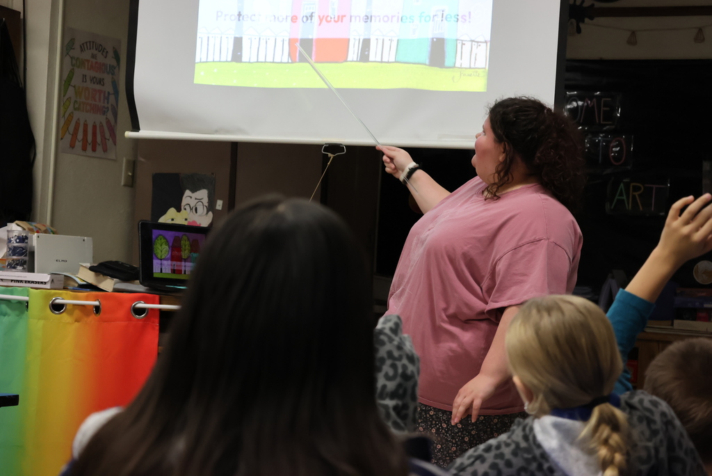 Ms. Looney's 5th graders were getting their brushes ready today after learning all about the artist Jeanette Carlstrom. #celebrate379