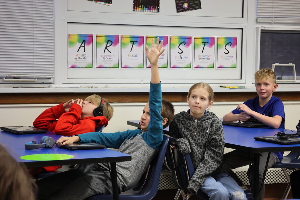 Ms. Looney's 5th graders were getting their brushes ready today after learning all about the artist Jeanette Carlstrom. #celebrate379