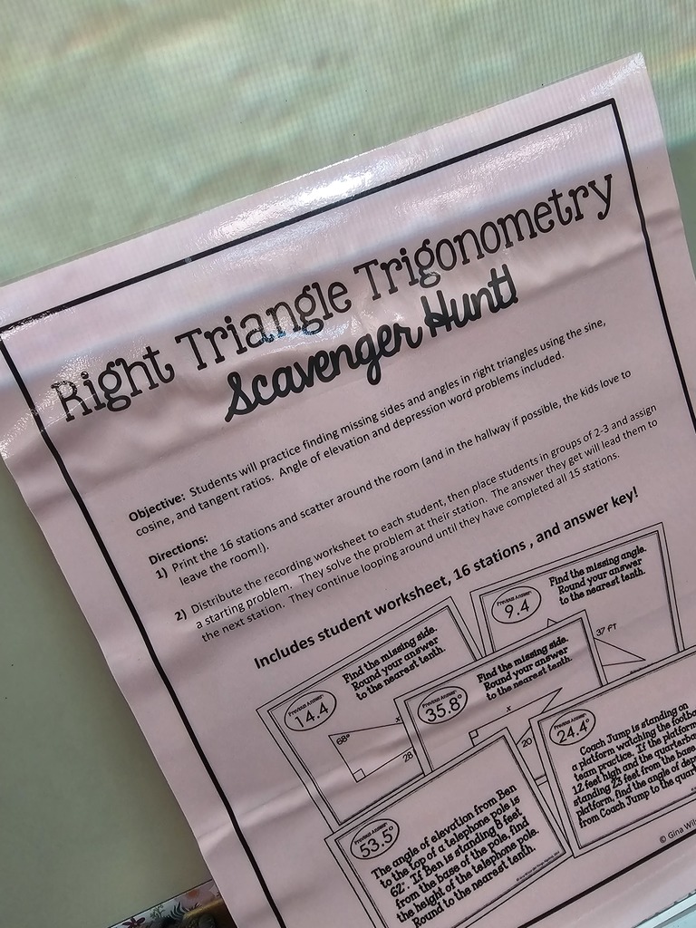 It's time for a trigonometry scavenger hunt in Mrs. Bybee's class! #celebrate379