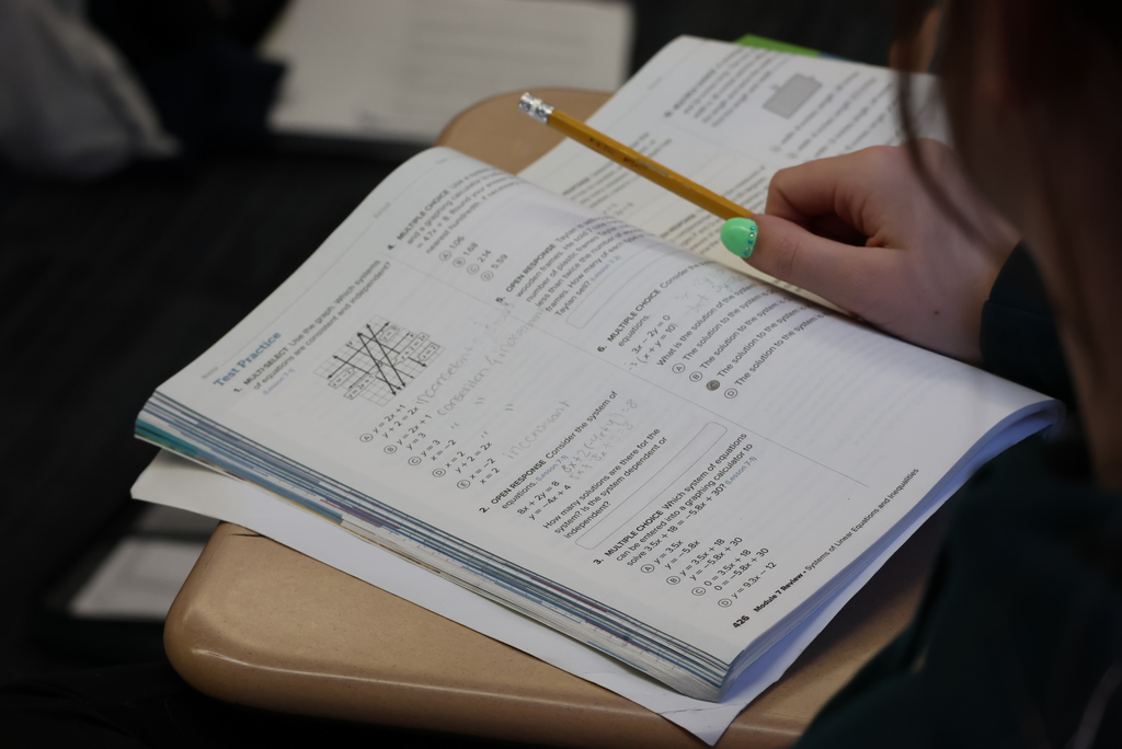 Mr. Freeman's Algebra 1  students were solving some systems today! #celebrate379