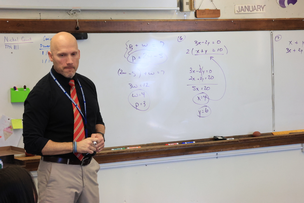 Mr. Freeman's Algebra 1  students were solving some systems today! #celebrate379