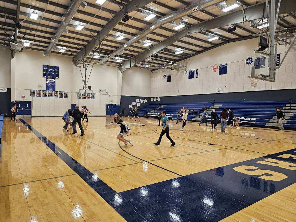 Freshmen and 7th graders got together for a "priority snowball fight" as part of a Leader in Me activity. Students discussed and ranked priorities they had for the week, while having fun at the same time! #celebrate379