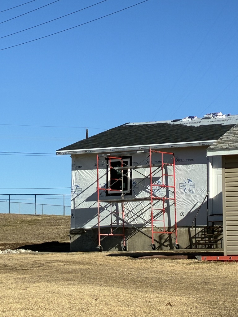 The Construction Tech classes have taken advantage of the nicer weather to get the shingles on the Tiger House. The house has been purchased and will be ready to move this summer upon completion! #celebrate379