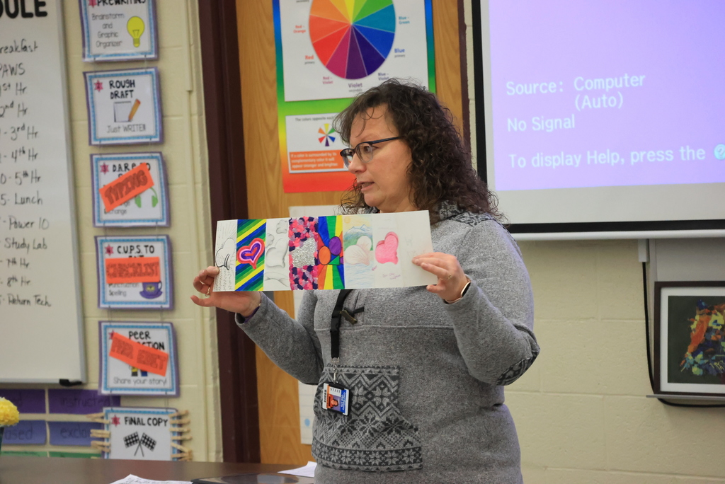 Mrs. Argo's 7th grade art students got started on a new project today that focused on learning about the elements of art. #celebrate379