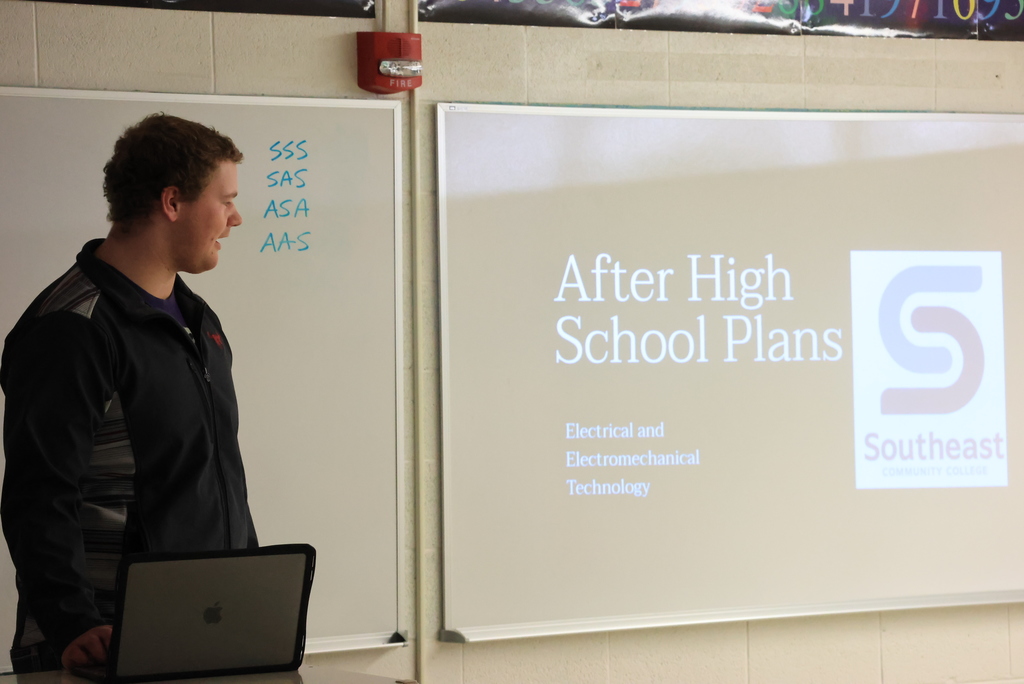 Today, the Class of '26 completed a major part of their four-year Individual Plan of Study (IPS) with their senior presentations. Each senior created a presentation that can be used later as part of a job or scholarship interview. Community members took time from their busy schedules to help judge these presentations and give feedback. It was a great real-world experience! #celebrate379