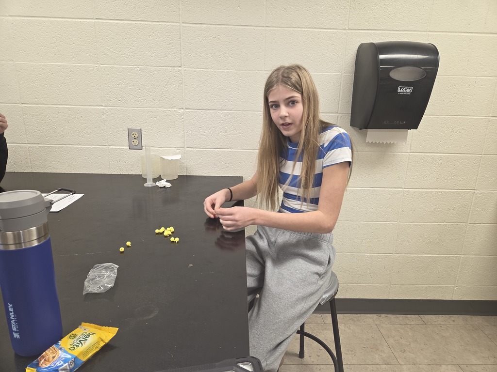 Mrs. Trembath's 7th grade science class has been learning about the body and its functions. Today's lab was to make protein and carbohydrate models to show how they break down in the digestive system to give us energy. They have learned a lot about why it is important to keep our bodies fueled so we have the energy to keep learning! #celebrate379