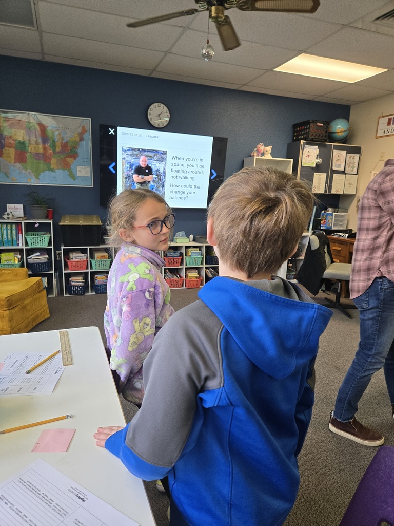 3rd graders became astronauts in Ms. Brownell's science class this week!  They analyzed how a NASA astronaut's traits change during a year in space. They also measured some of their own traits and made predictions about how these traits might change after living in space. #celebrate379