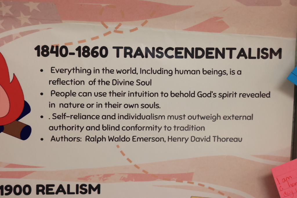 Mrs. Blackburn teaches junior/senior English and speech at WHS. Today, her juniors started a new unit on the Transcendentalism period of literature, which ran from 1840-1860. #celebrate379