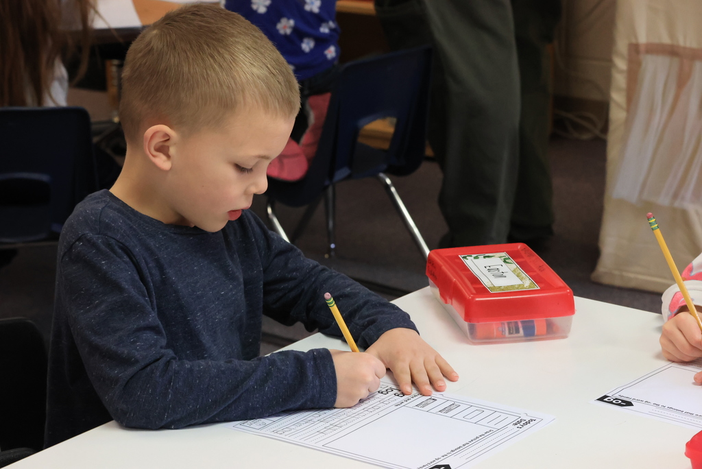 Every Monday-Thursday, all kindergarten students participate in writing small groups. This includes Mrs. Knitter's students, who were working hard yesterday!  Students rotate to a different station each day. These range from guided work with Mrs. Knitter or her aide, Mrs. Dreher, independent work (in which they were doing amazing at staying on task), and Lexia, which is an online reading program to help them become a stronger reader. It works on skills like phonics, word recognition, vocabulary, and reading comprehension at each student's own ability level. #celebrate379