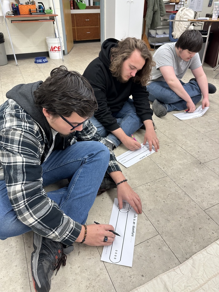 Today, English 10 students are creating their own “Life is an Adventure” belts in the spirit of Chris McCandless from the novel, “Into the Wild.” As a backdrop, Mrs. Reichert's students are listening to the 80’s band “Supertramp,” who inspired our book’s protagonist to take on the alias, Alex Supertramp. #celebrate379