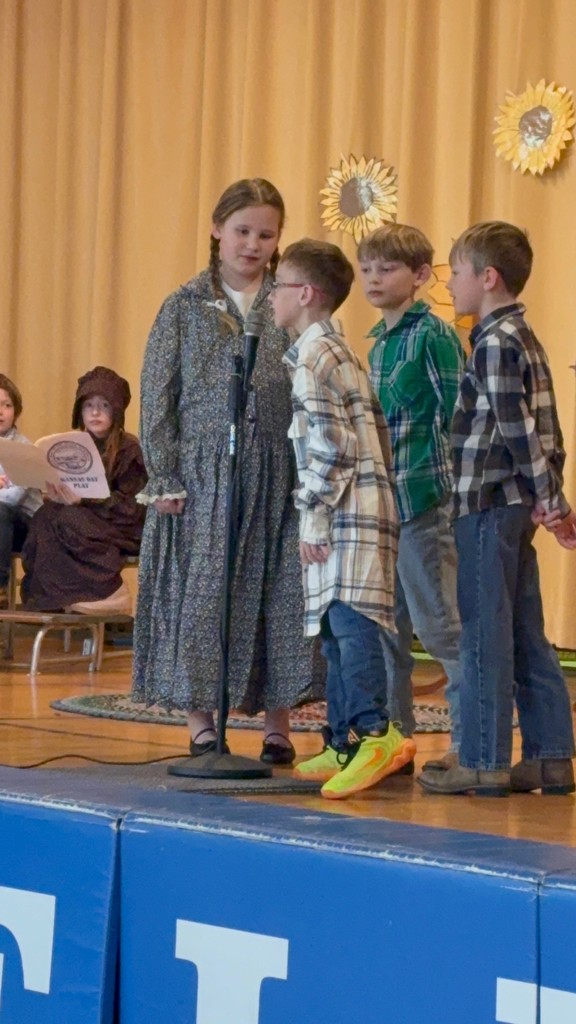 Did you know that Kansas Day was yesterday? Mrs. Ehlers' third graders put on their own Kansas Day play for the rest of the school and community! #celebrate379