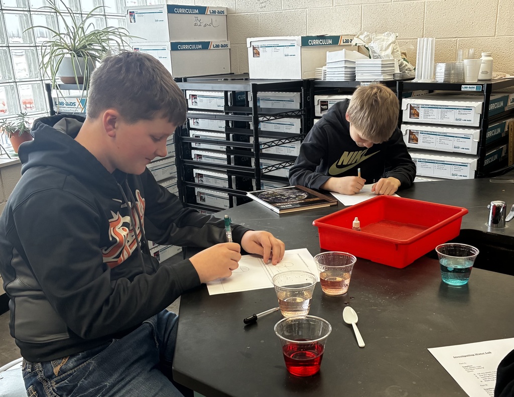 Mr. Walsh's 6th graders used scientific models to explore how ocean currents are affected by melting icebergs and how the freshwater that is released can damage the local environment. They accomplished this by conducting a series of simple investigations with water and ice in cups. They concluded that temperature and salinity affect whether water rises or sinks and that this is due to differences in density. #celebrate379