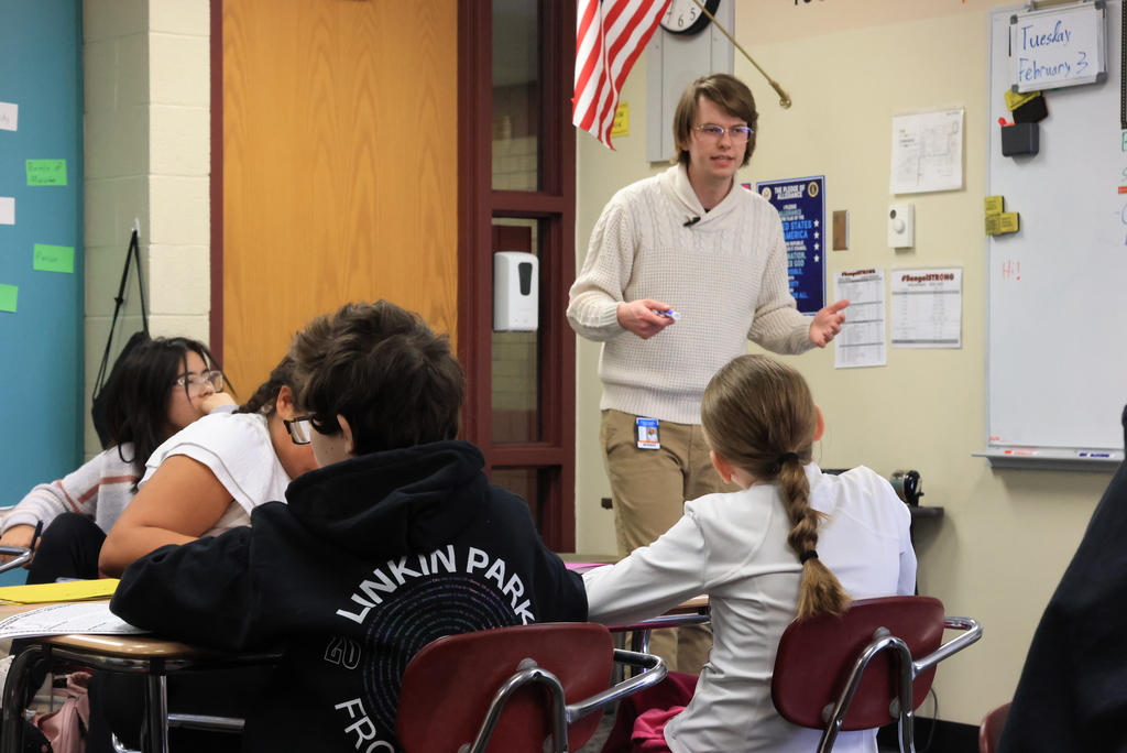 Mr. Higgins' world history class is on to the Greek empire! Today, the 6th graders were taking guided notes about the different types of people and social hierarchy within that region. #celebrate379