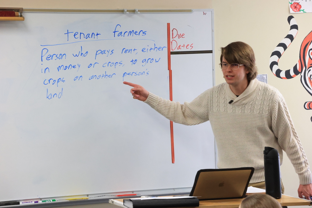 Mr. Higgins' world history class is on to the Greek empire! Today, the 6th graders were taking guided notes about the different types of people and social hierarchy within that region. #celebrate379