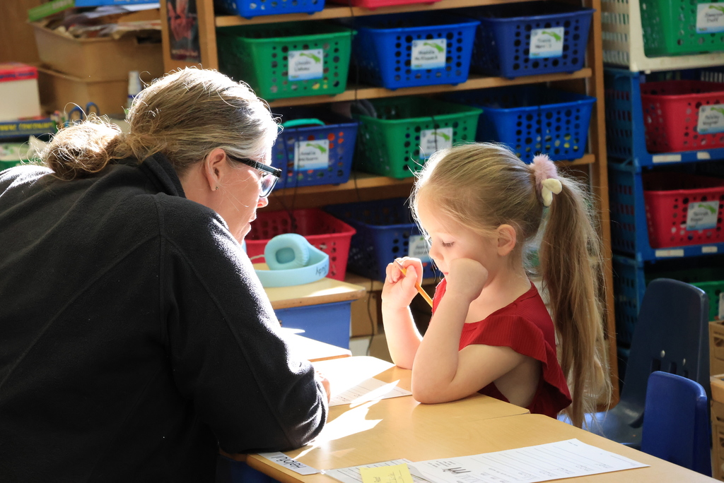 Mrs. Judy is the K-1 combo teacher at WES. You will constantly see her kids working on different activities at the same time to meet different abilities and needs. Today, her students were working on writing letters and their names, as well as on Lexia, an online reading app that adapts to each student's level. #celebrate379