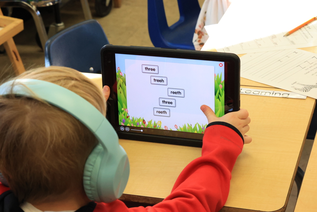 Mrs. Judy is the K-1 combo teacher at WES. You will constantly see her kids working on different activities at the same time to meet different abilities and needs. Today, her students were working on writing letters and their names, as well as on Lexia, an online reading app that adapts to each student's level. #celebrate379