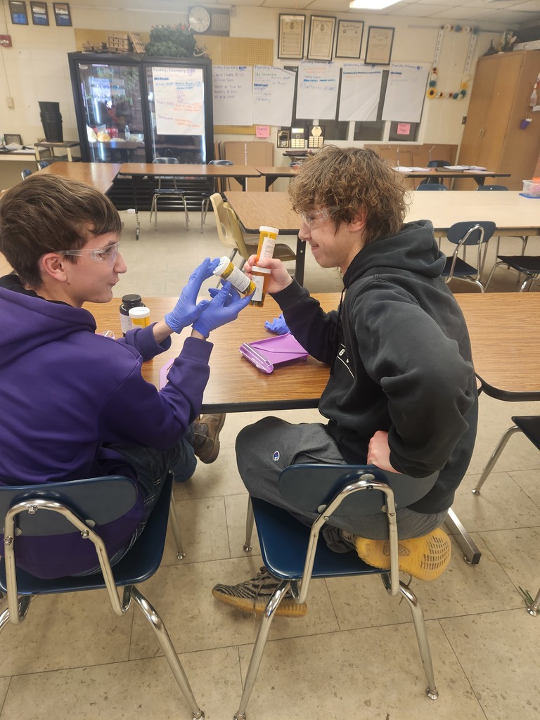 Mrs. Flegler's Animal Care (Vet Science) class has been learning about the importance of prescriptions for animal use. They first deciphered prescriptions, then applied math concepts to determine how many tablets should be in a prescription, and then filled the prescription label and bottle to the specifications. The next day, students practiced administering medicines to their clients via oral, aural, and ophthalmic routes. #celebrate379