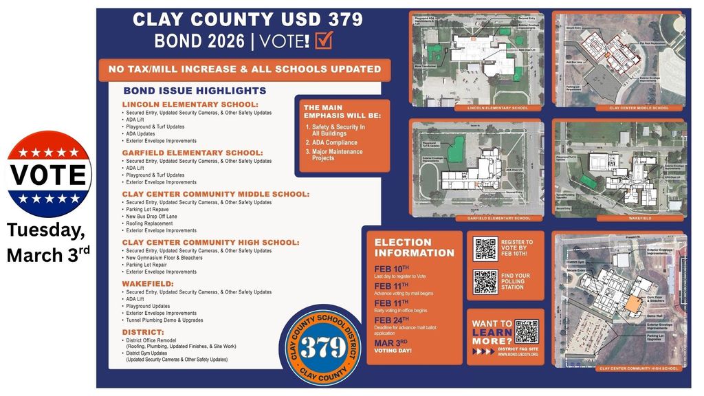 We invite parents and community members to hear about the March 3rd tax-neutral bond vote tomorrow at CCCMS! #celebrate379