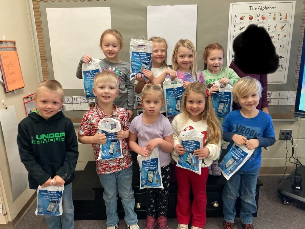 Thanks to the Clay County Health Department, every child in the full-day PreK room is going home with a bag of items to help keep their teeth healthy! The CCHD also loaned several learning tools to help students practice dental health care skills during the week. This dinosaur was a fan favorite! #celebrate379