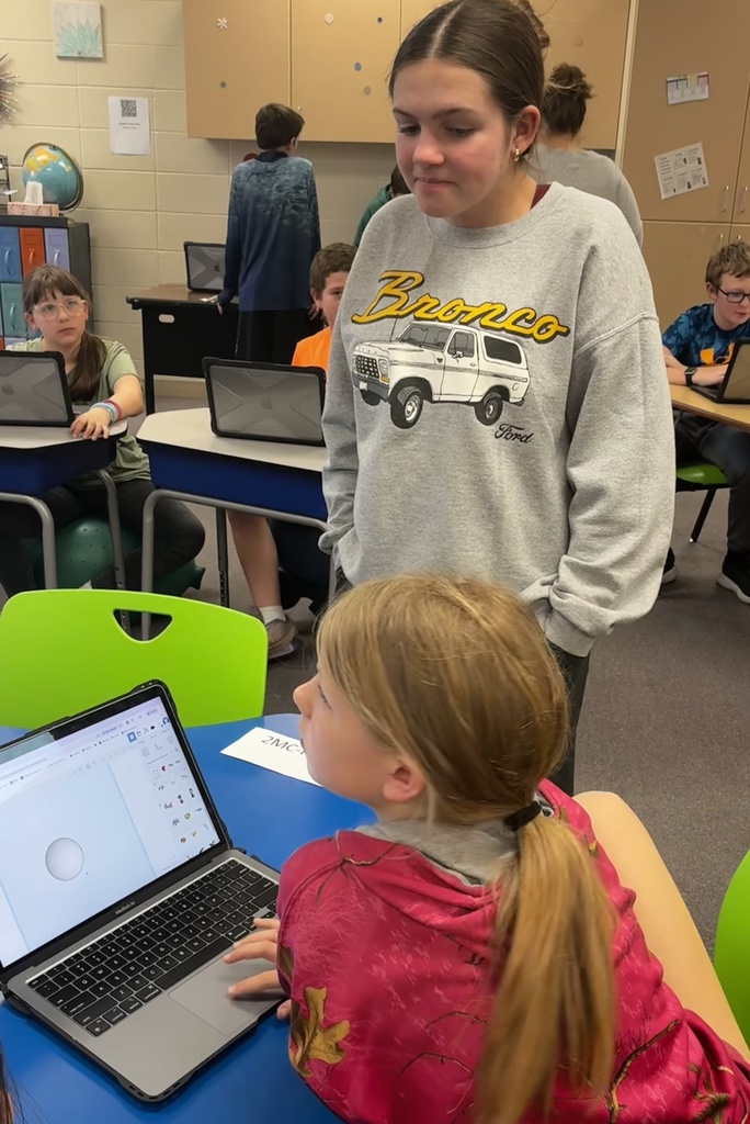 This week, Tech Time (7th Grade 3D printing) went to Garfield and assisted Mrs. Schurle's 5th graders to create something to print using a CAD program.  The 7th graders will print the objects back at the middle school for them and bring them back later in the year. #celebrate379