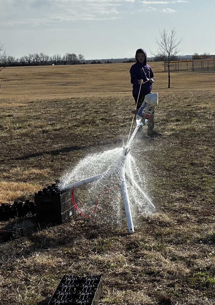 Mr. Walsh's 6th graders explored the engineering design process to build and test anemometers, wind vanes and bottle rockets as part of their weather and climate unit. They tested their ideas in the lab, took them outside for a field test, made adjustments, and conducted a final test. Many of the bottle rockets flew much farther after improvements, and the anemometers read wind speed more accurately. The students used their wind vanes and anemometers to decide the best direction to launch their rocket. #celebrate379