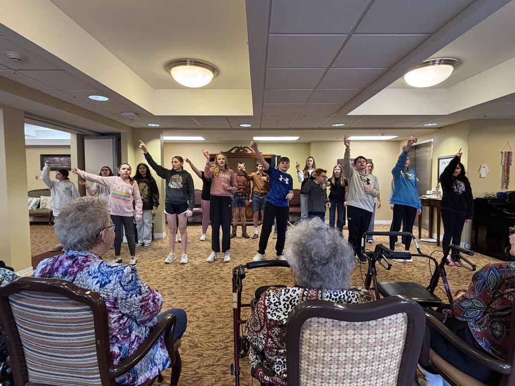 Earlier this week, the Bengal Show Choir, consisting of 7th and 8th graders taught by Mrs. Bergsten, performed songs they choreographed at CCMC and Presbyterian Manor. They were a big hit! #celebrate379