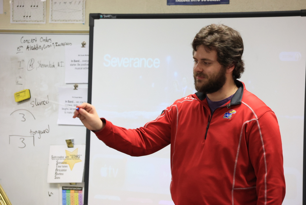Mr. Eyermann and the 6th grade band were hard at work today preparing for their next concert, which will be touring the elementary schools in late April. They have made huge improvements from the beginning of the year until now! #celebrate379