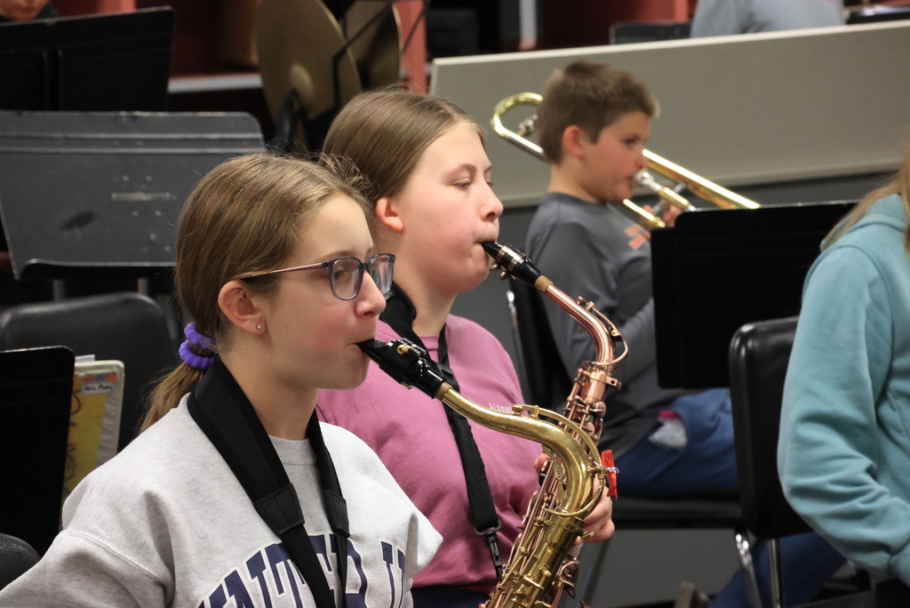 Mr. Eyermann and the 6th grade band were hard at work today preparing for their next concert, which will be touring the elementary schools in late April. They have made huge improvements from the beginning of the year until now! #celebrate379