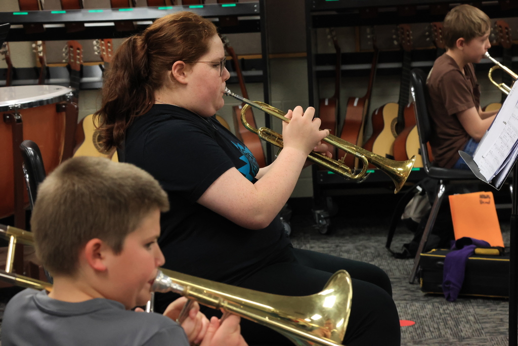 Mr. Eyermann and the 6th grade band were hard at work today preparing for their next concert, which will be touring the elementary schools in late April. They have made huge improvements from the beginning of the year until now! #celebrate379