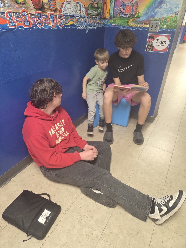 For Read Across America Week, the sophomores traveled down the hallway to read with Mrs. Judy's and Mrs. Simon's classes. They did a great job listening to the younger students read and helping with tough words. The encouraging words heard being given to the young readers were amazing! #celebrate379