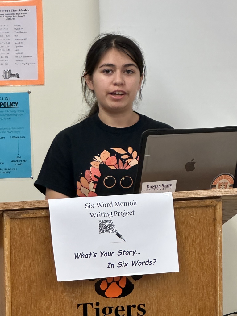 Yesterday in Mrs. Reichert's English 10 class, the students shared their “Six-Word Memoir” and its backstory with each other. They then hung them in the hallway to share. What’s YOUR story in six words? #celebrate379