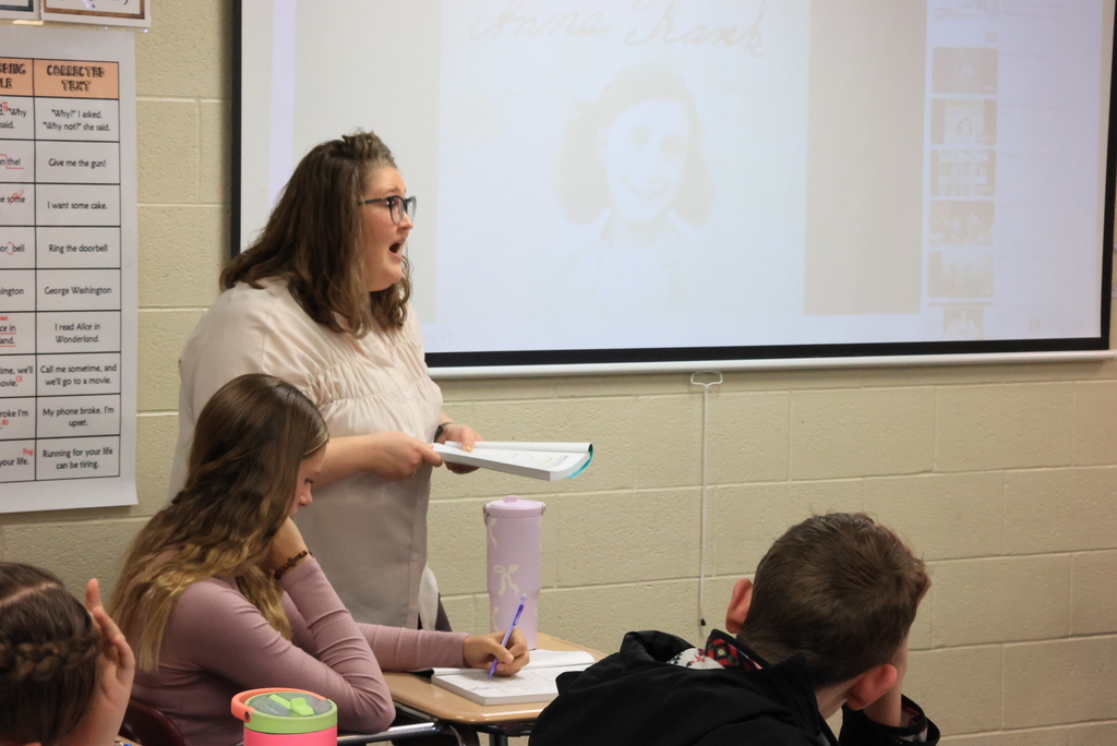 Before continuing their "Anne Frank" unit, Mrs. Blain's 8th grade ELA class spent some time identifying compound subjects. CCCMS ELA classes spend 5-10 minutes each day mastering grammar skills. #celebrate379