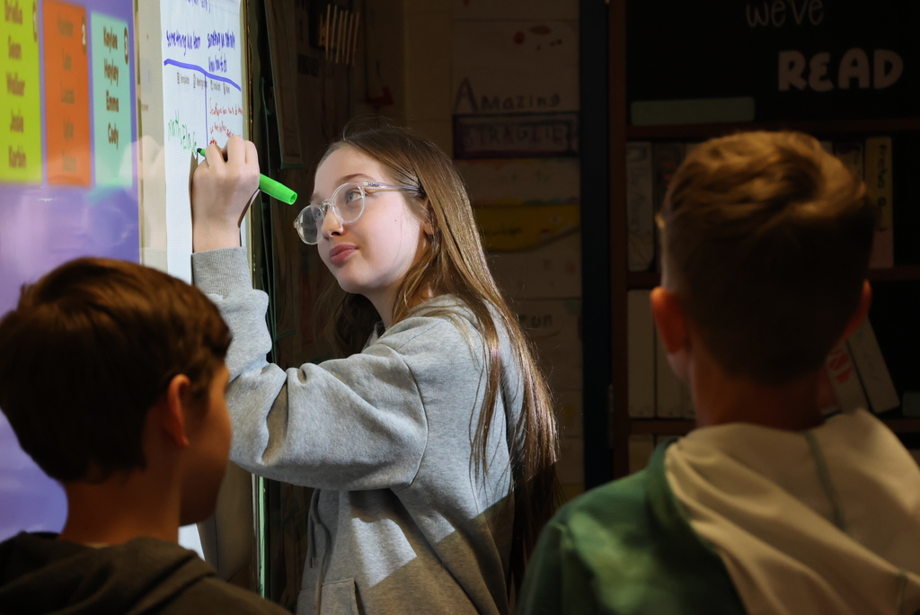 Mrs. Crabtree opened up her unit on the book "Life as We Knew It" with a Gallery Walk. Her 6th graders walked around in groups answering questions and agreeing or disagreeing with statements that will be coming up in the book as they read. #celebrate379
