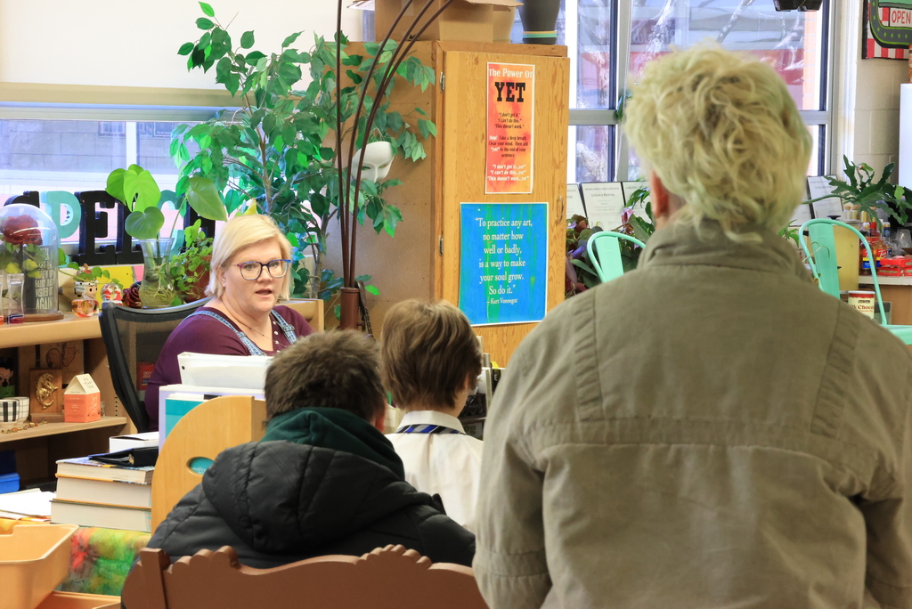 Because Mrs. Blackburn splits her time between Wakefield and CCCHS, she has to combine classes to get everything in. Today, her CCCHS forensics students were painting pots for their  Farmer's Market fundraiser, and the drama students were narrowing down their next production. Lots going on in one classroom! #celebrate379
