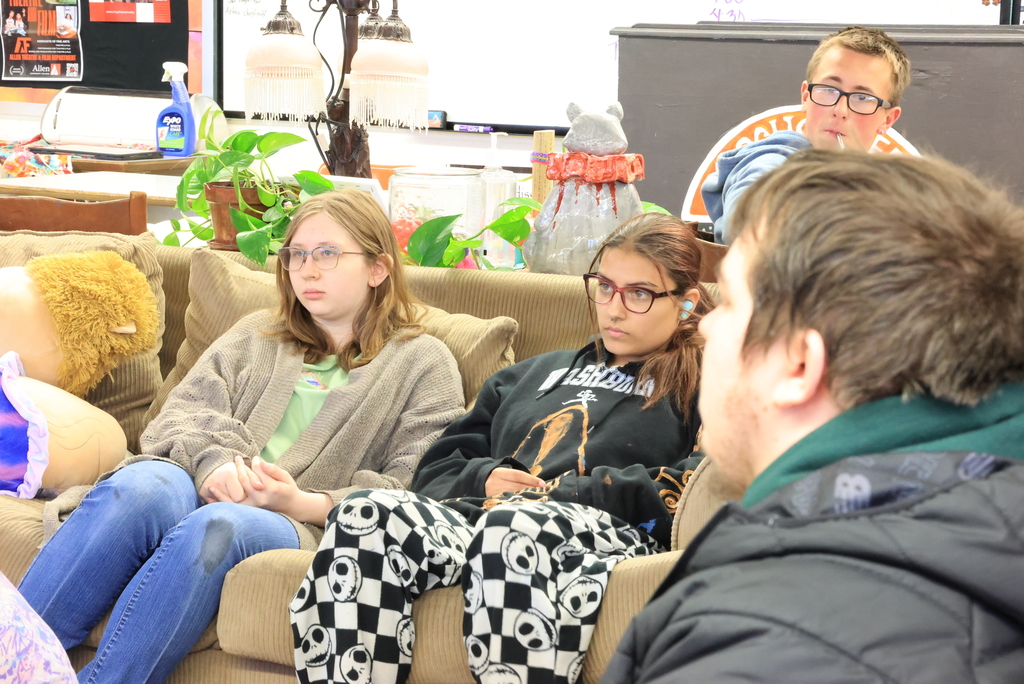Because Mrs. Blackburn splits her time between Wakefield and CCCHS, she has to combine classes to get everything in. Today, her CCCHS forensics students were painting pots for their  Farmer's Market fundraiser, and the drama students were narrowing down their next production. Lots going on in one classroom! #celebrate379